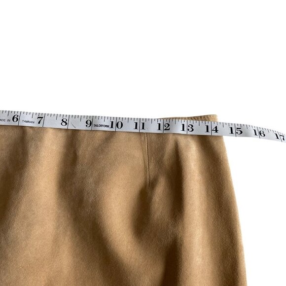 Real Clothes Saks Fifth Avenue Suede Leather Pencil Skirt Sz 6 - Picture 7 of 8